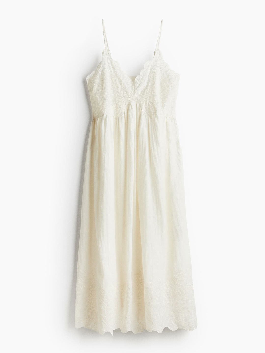 

H&M Women Embroidered Strappy Dress, White