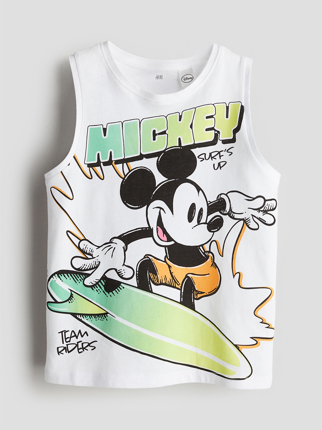 

H&M Boys Pure Cotton Printed Vest Top, White