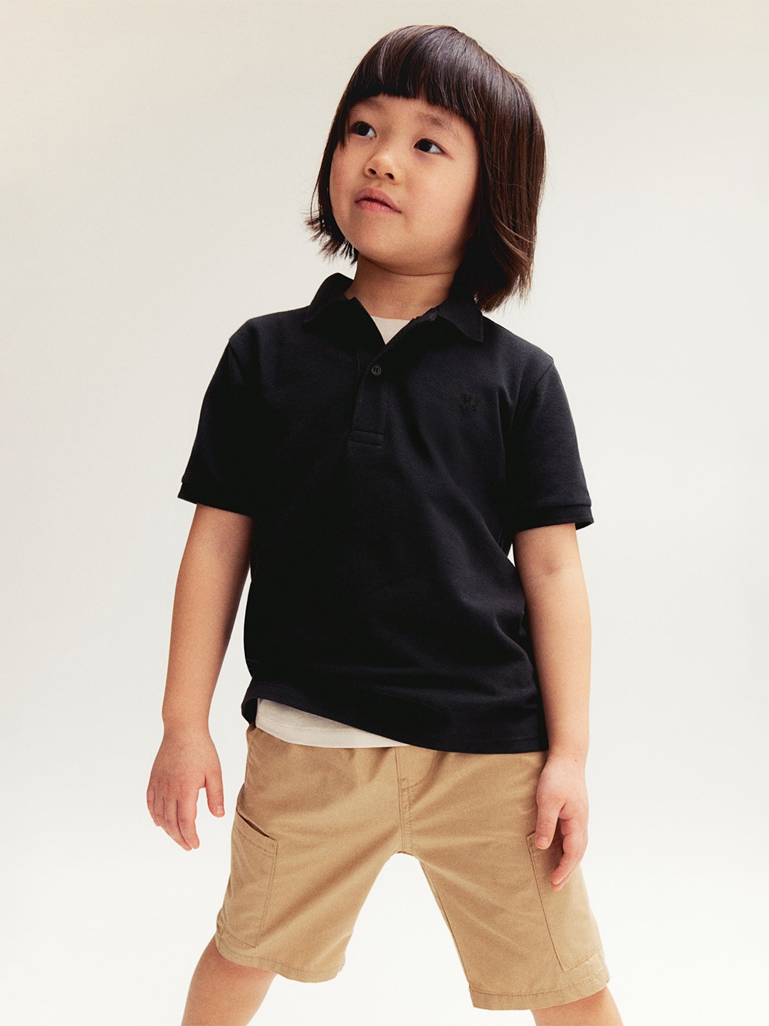 

H&M Boys Pure Cotton 2-Pack Polo Shirts, Beige