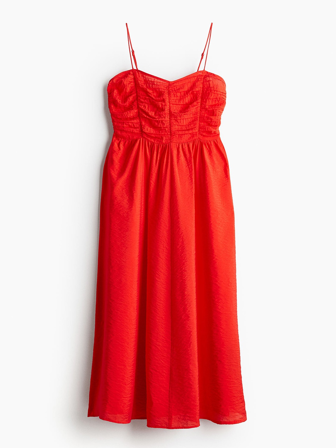 

H&M Women Gathered-Bodice Dress, Red