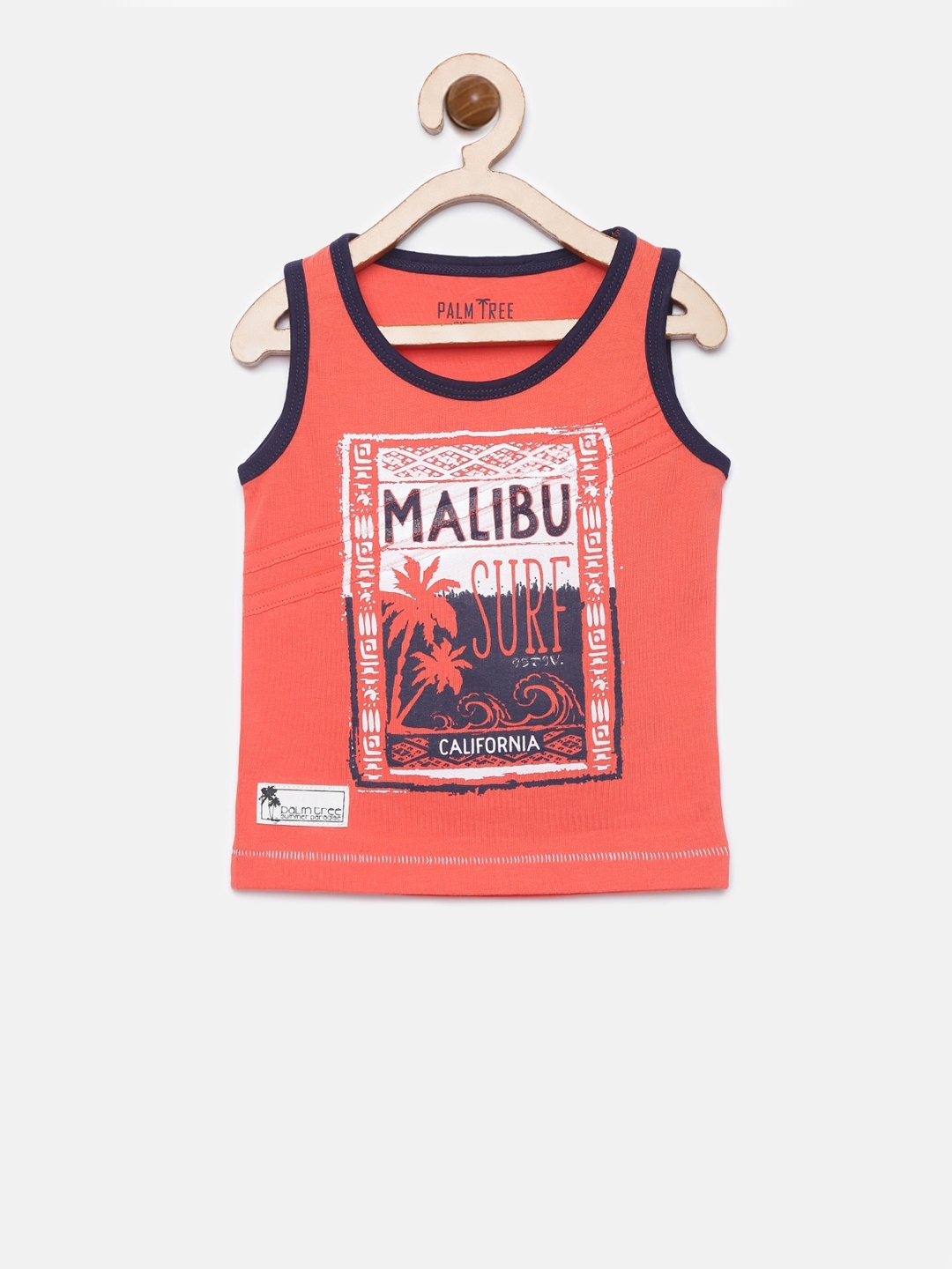 

Palm Tree Boys Orange Printed Round Neck T-shirt