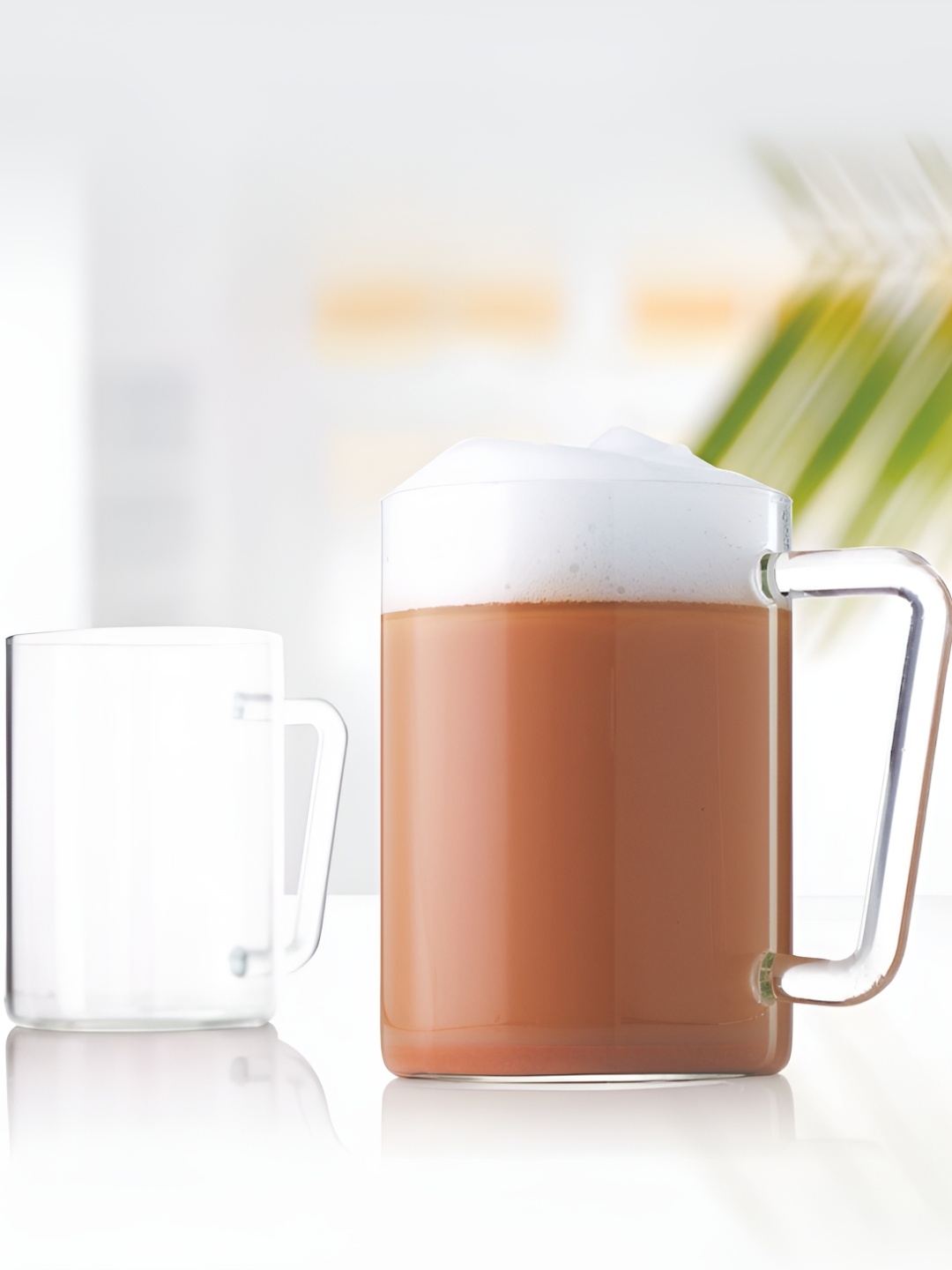 

BOROSIL Transparent 2 Pcs Borosilicate Glass Glossy Mugs 500 ml