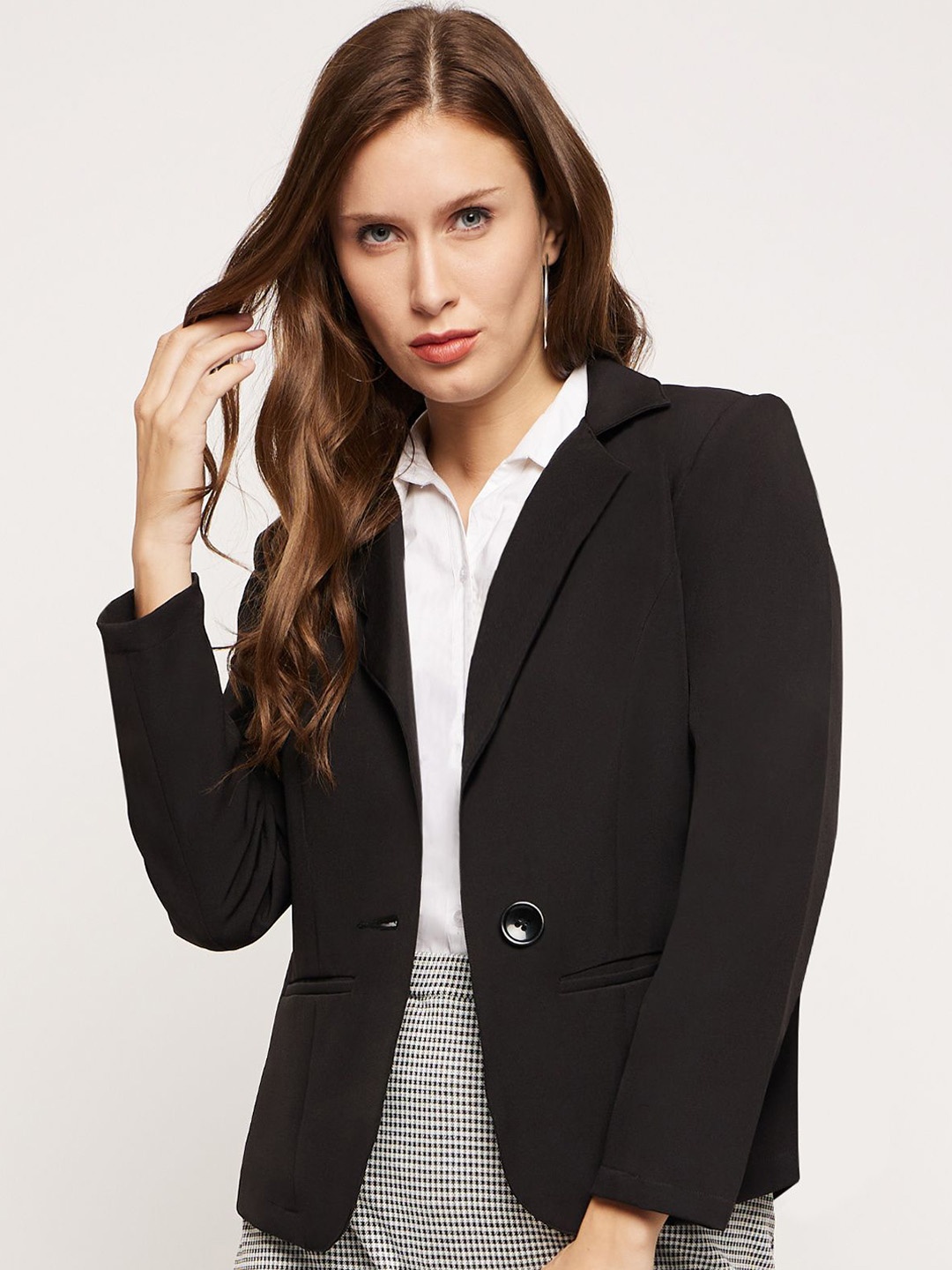 

Martini Notched Lapel Tailored Fit Single Breasted Blazer, Black