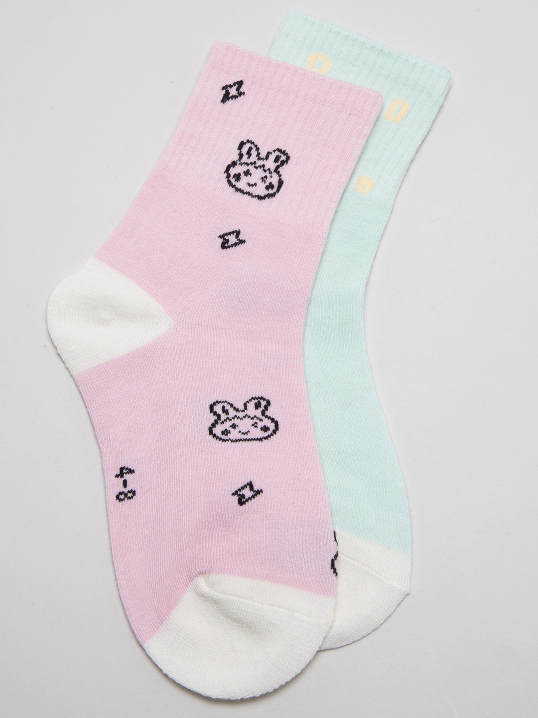 

J Style Kids Pack of 2 Patterned Above Ankle Length Socks, Pink