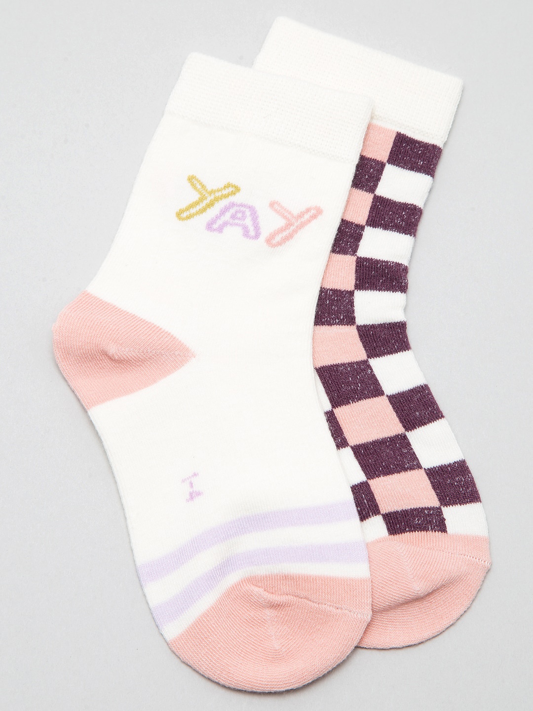 

J Style Kids Pack of 2 Patterned Above Ankle Length Socks, White
