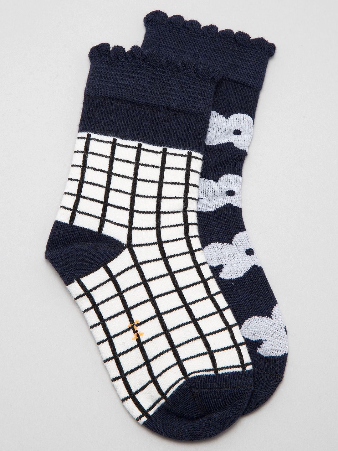 

J Style Kids Pack of 2 Patterned Above Ankle Length Socks, Navy blue