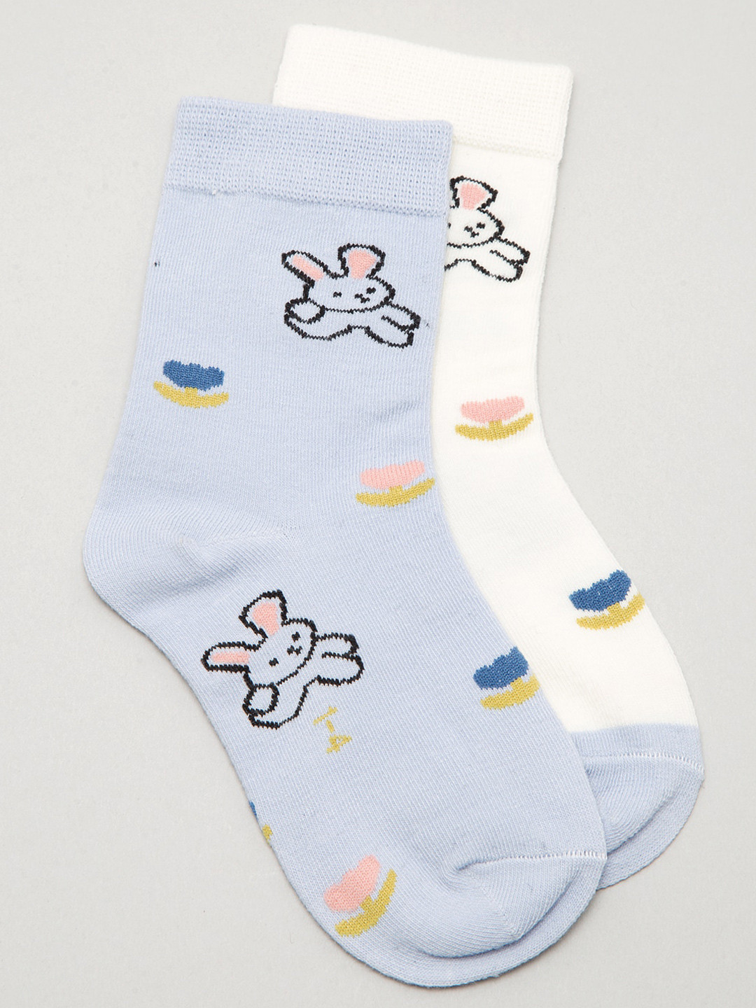

J Style Kids Pack of 2 Patterned Above Ankle Length Socks, White