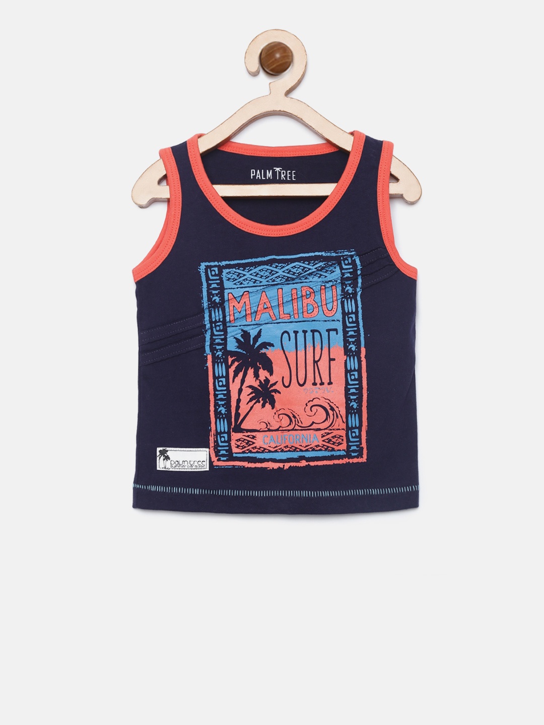

Palm Tree Boys Navy Blue Printed Round Neck T-shirt
