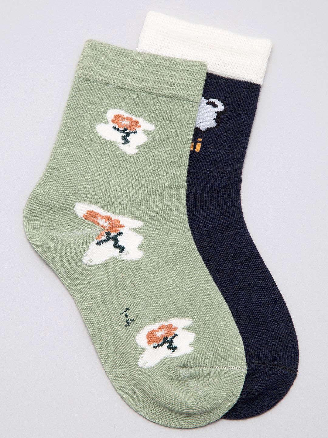 

J Style Kids Pack of 2 Patterned Ankle Length Socks, Green
