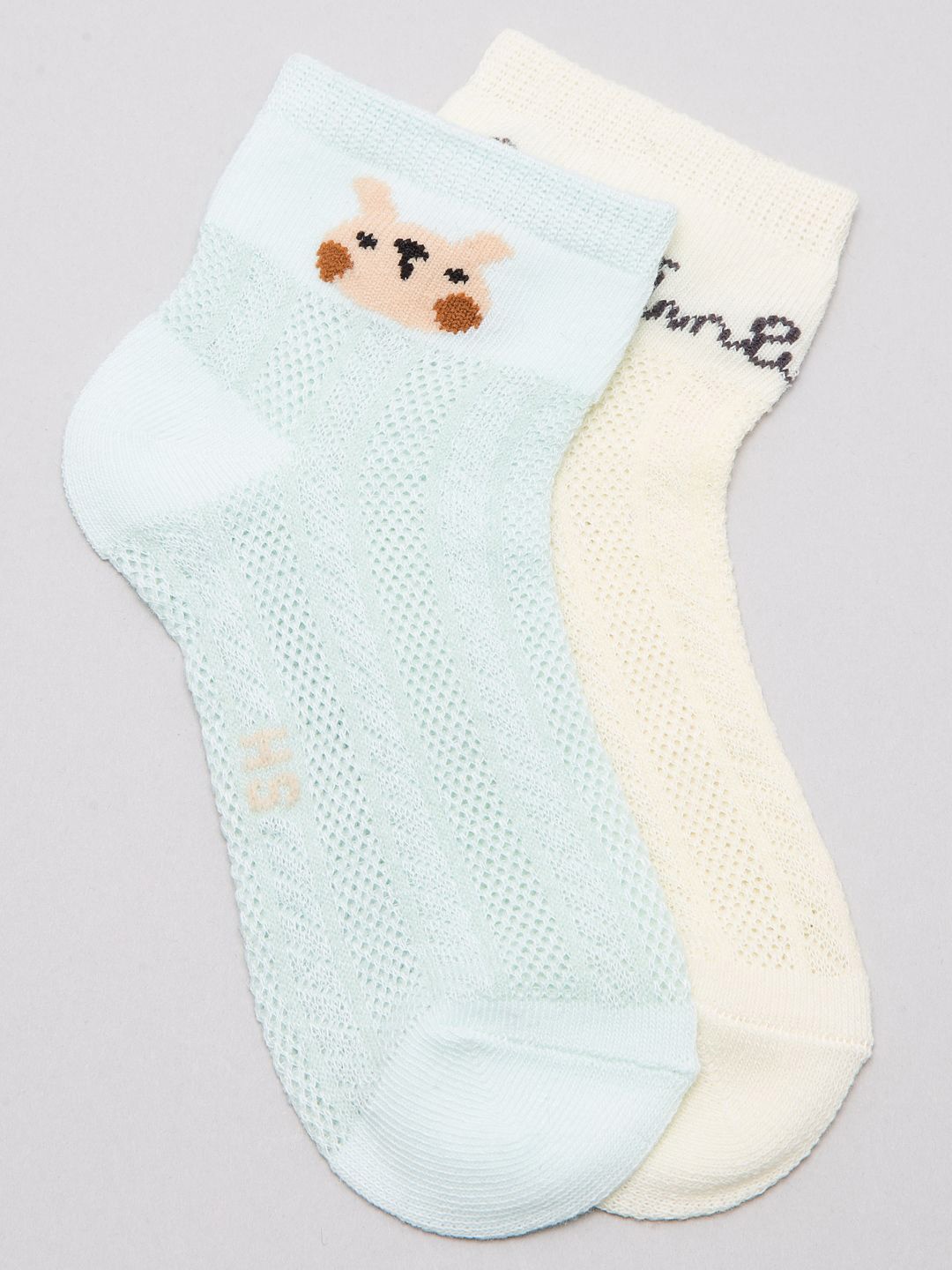 

J Style Kids Pack of 2 Patterned Ankle Length Socks, Beige