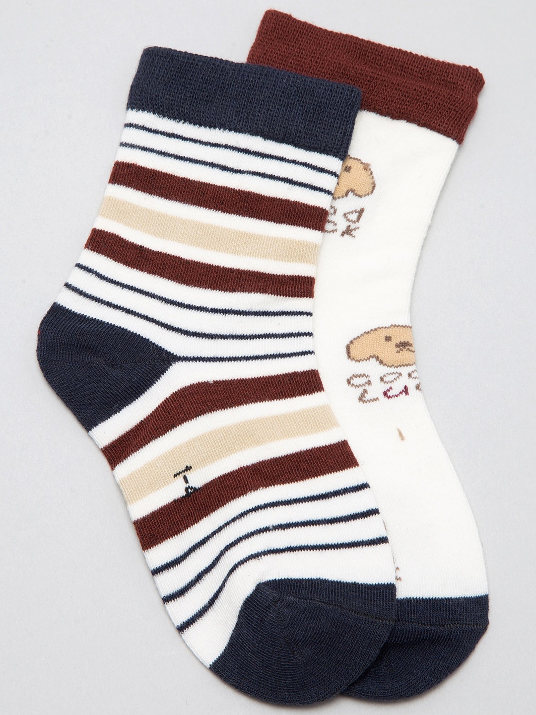 

J Style Kids Pack of 2 Patterned Ankle Length Socks, White