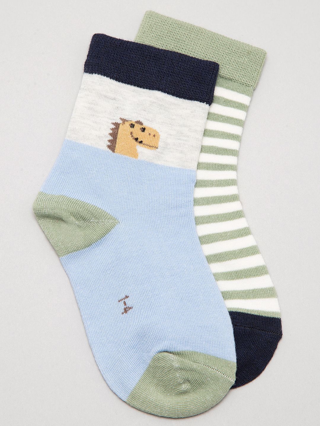 

J Style Kids Pack Of 2 Patterned Ankle Length Socks, Green