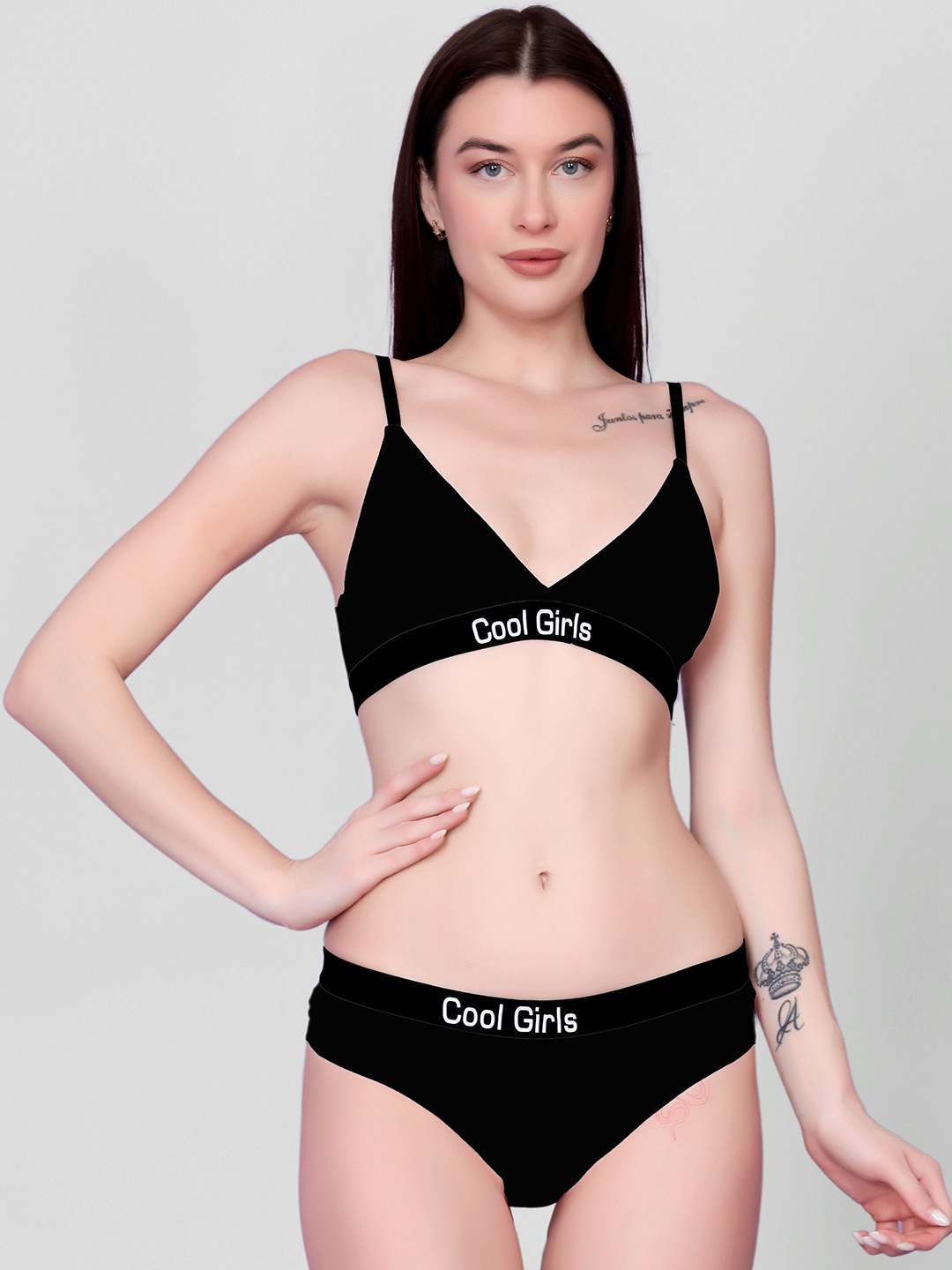 

Flenzy Lightly-Padded Lingerie Set, Black