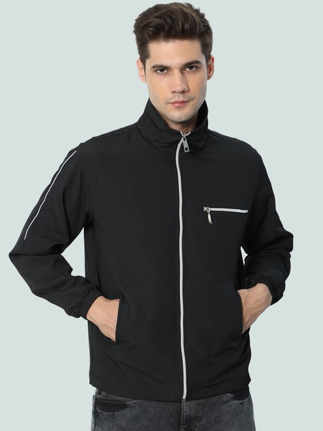 

Plutus Windcheater Sporty Jacket, Black