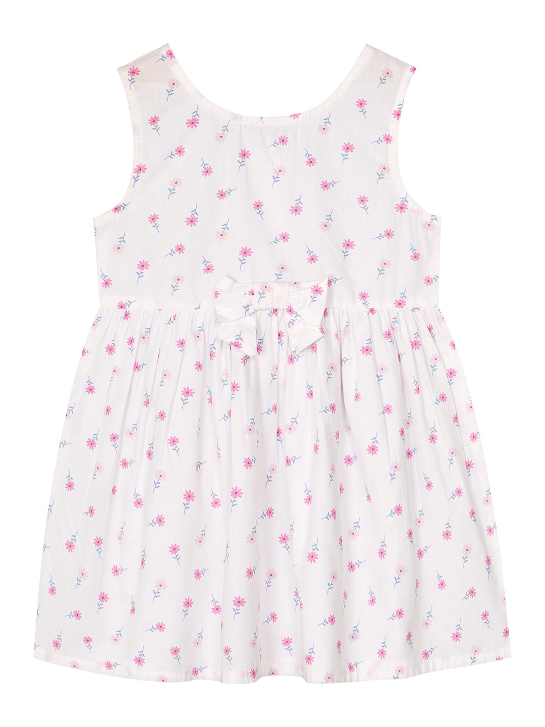 

Budding Bees Girls Conversational Printed Cotton Fit & Flare Dress, White