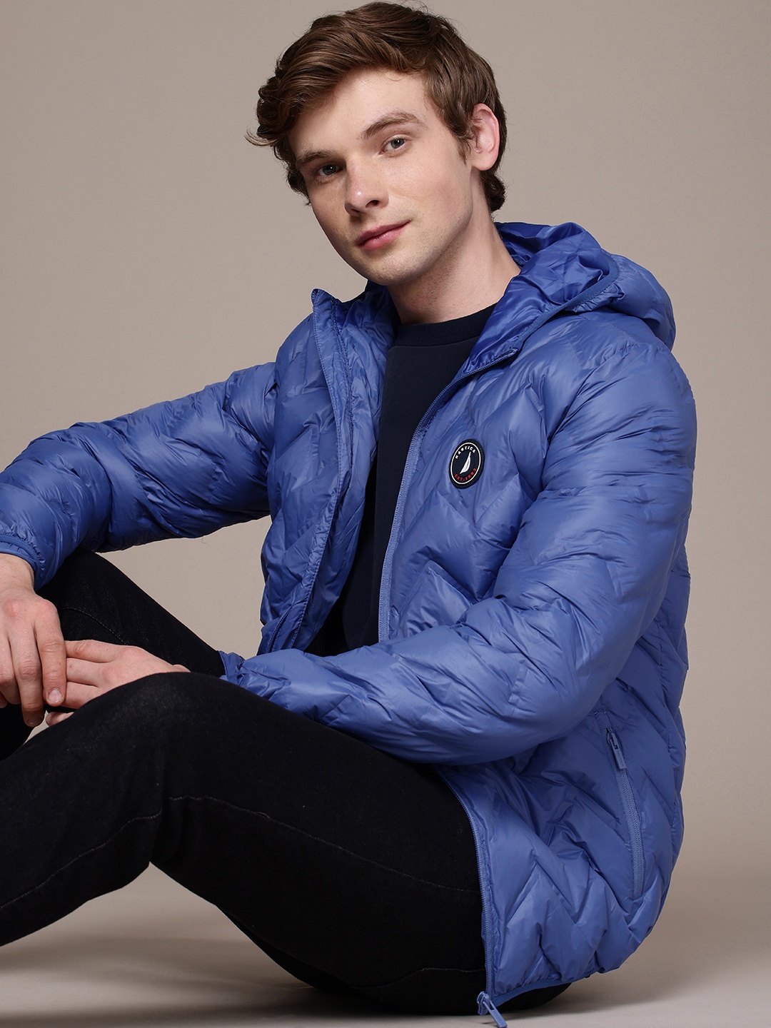 

Nautica Hooded Quilted Jacket, Blue
