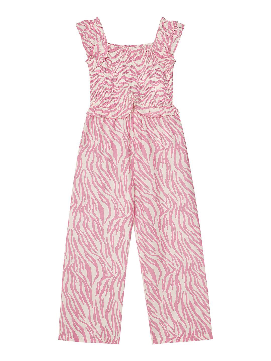 

Budding Bees Girls Printed Basic Jumpsuit, Pink