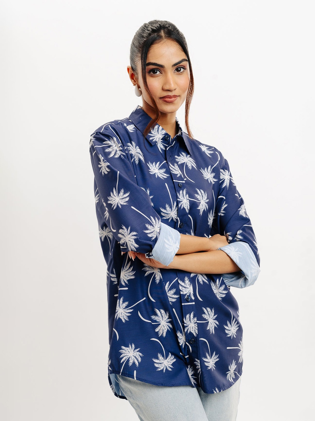 

FREAKINS Floral Printed Casual Shirt, Blue