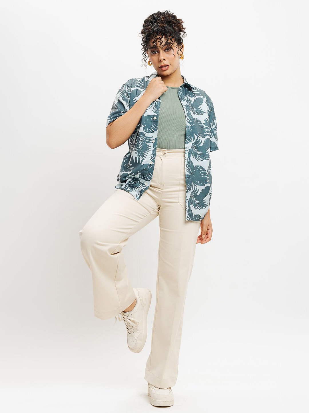 

FREAKINS Floral Printed Casual Shirt, Green