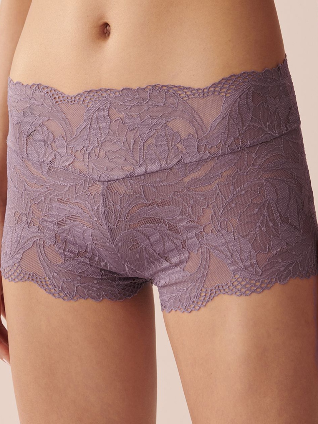 

La Vie en Rose Self-Designed Lace Boyshort Briefs 20300221_50058, Purple