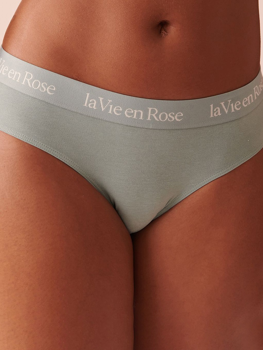 

La Vie en Rose Logo Designed Elastic Band Bikini Briefs 20100324_40120, Blue