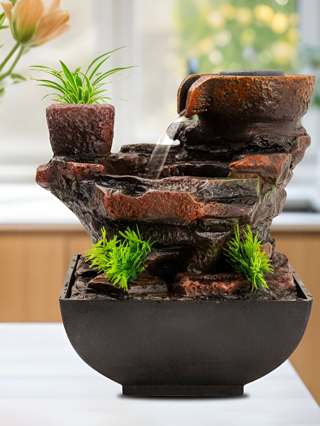 

Ekhasa Brown Tabletop Waterfall Fountain