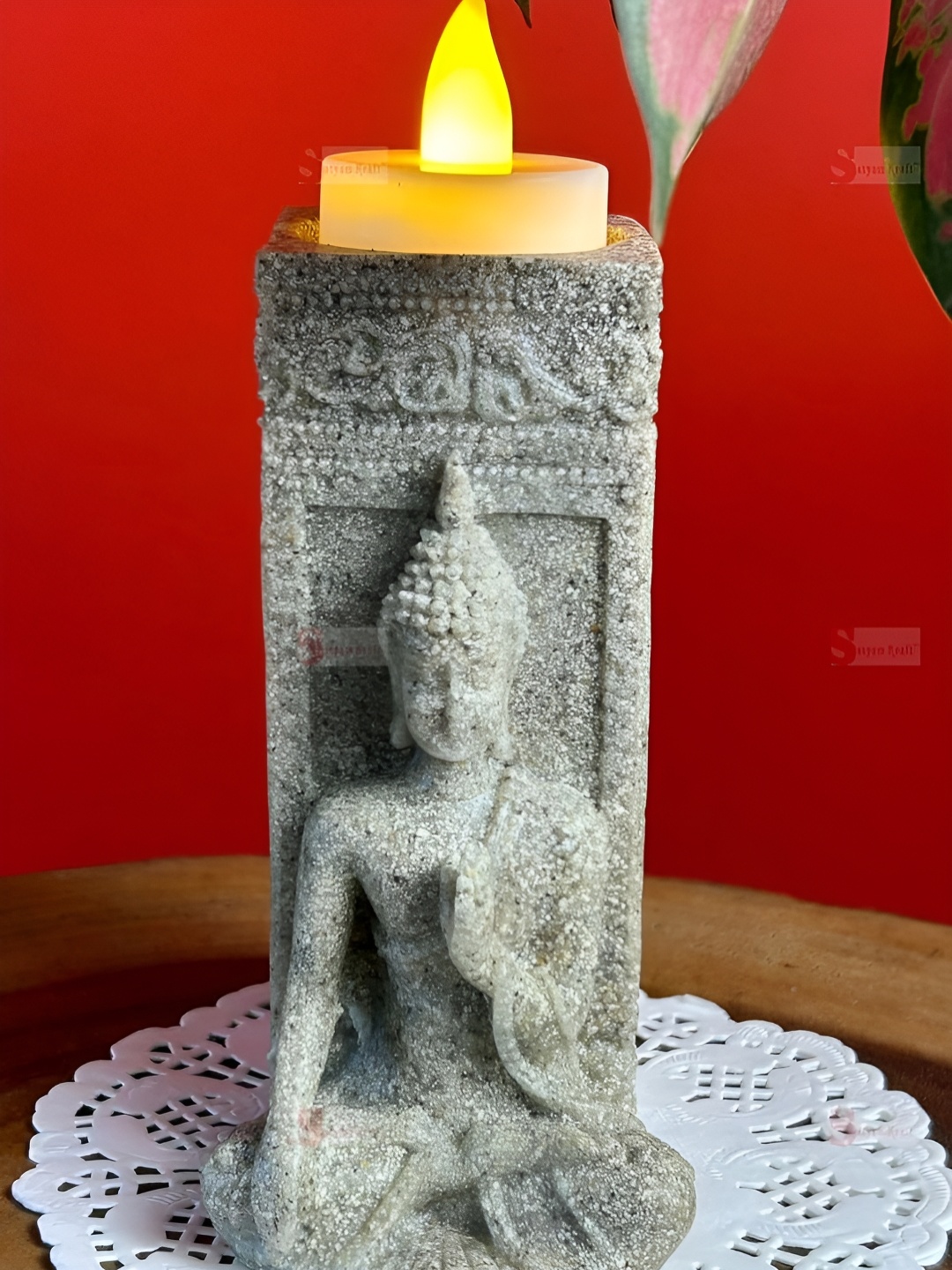 

Satyam Kraft Grey Buddha Figurine Showpiece