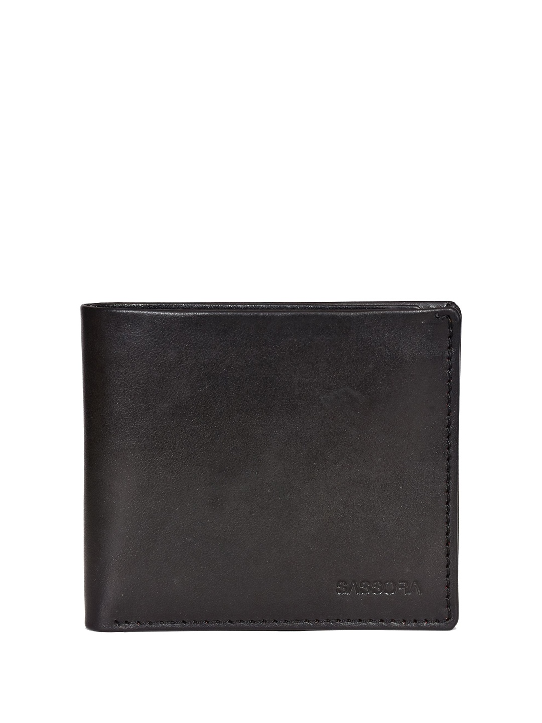 

Sassora Men Leather Two Fold Wallet, Black