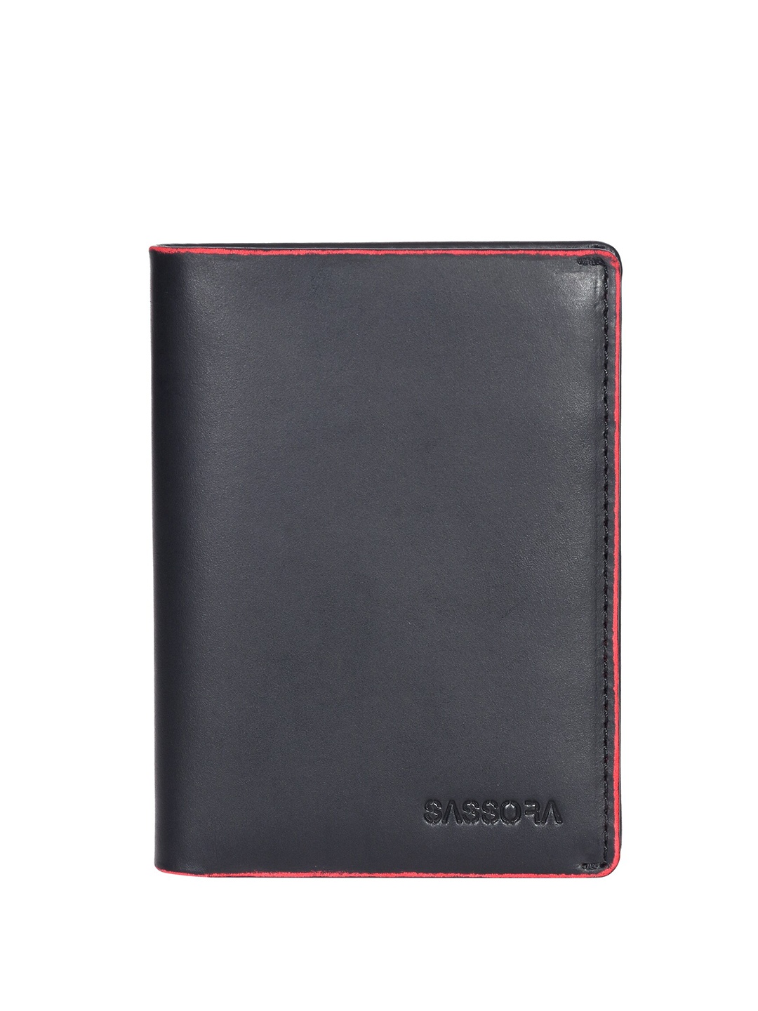 

Sassora Men Leather Two Fold Wallet, Black