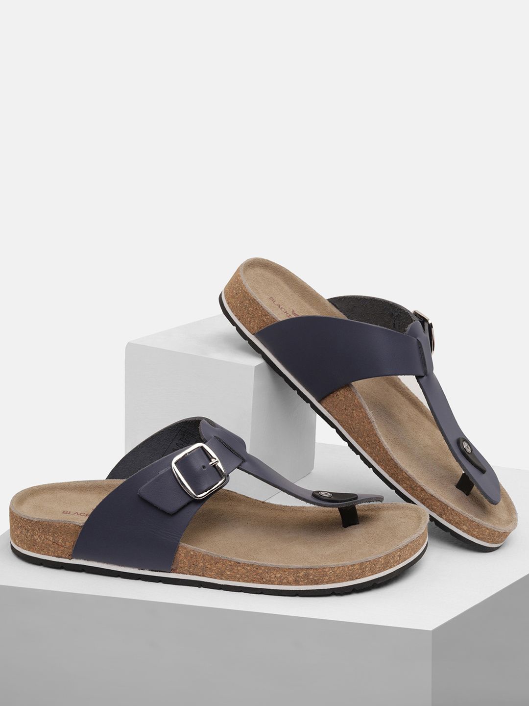 

Blackberrys Men Leather Comfort Sandals, Navy blue