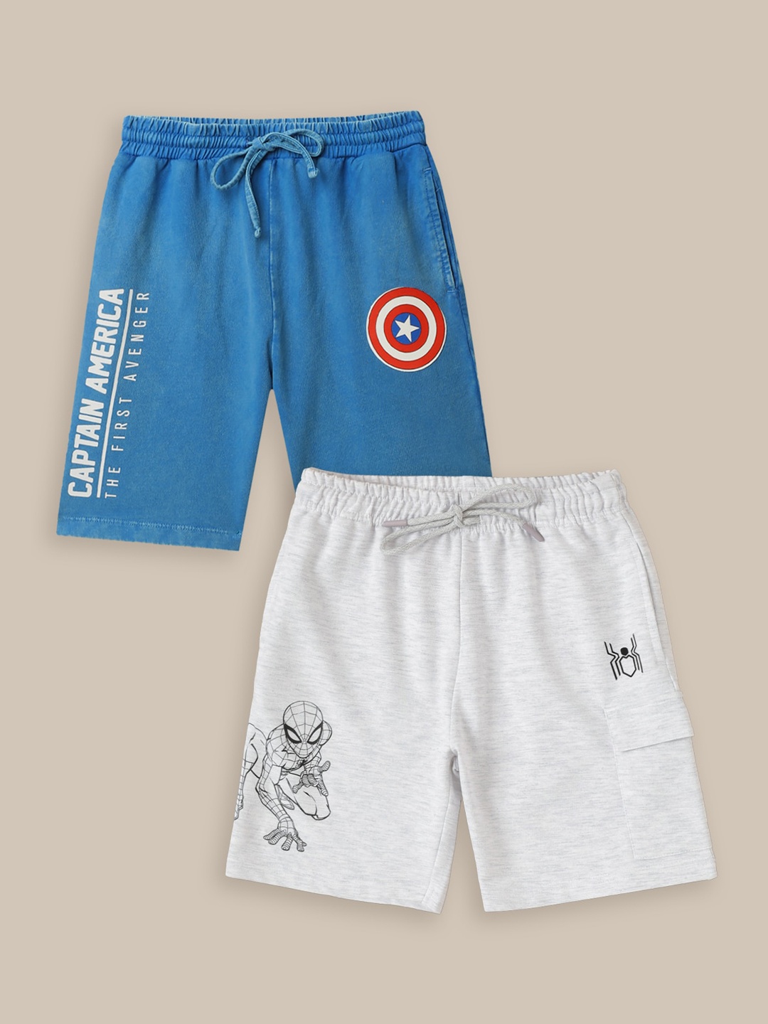 

Kids Ville Boys Pack Of 2 Avengers Printed Shorts, Blue