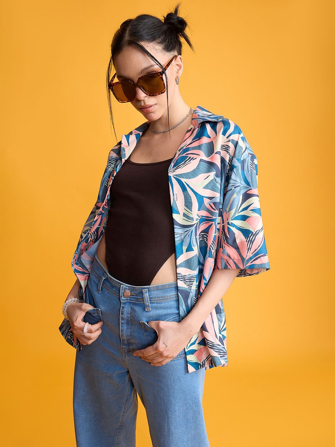 

FREAKINS Floral Printed Casual Shirt, Blue