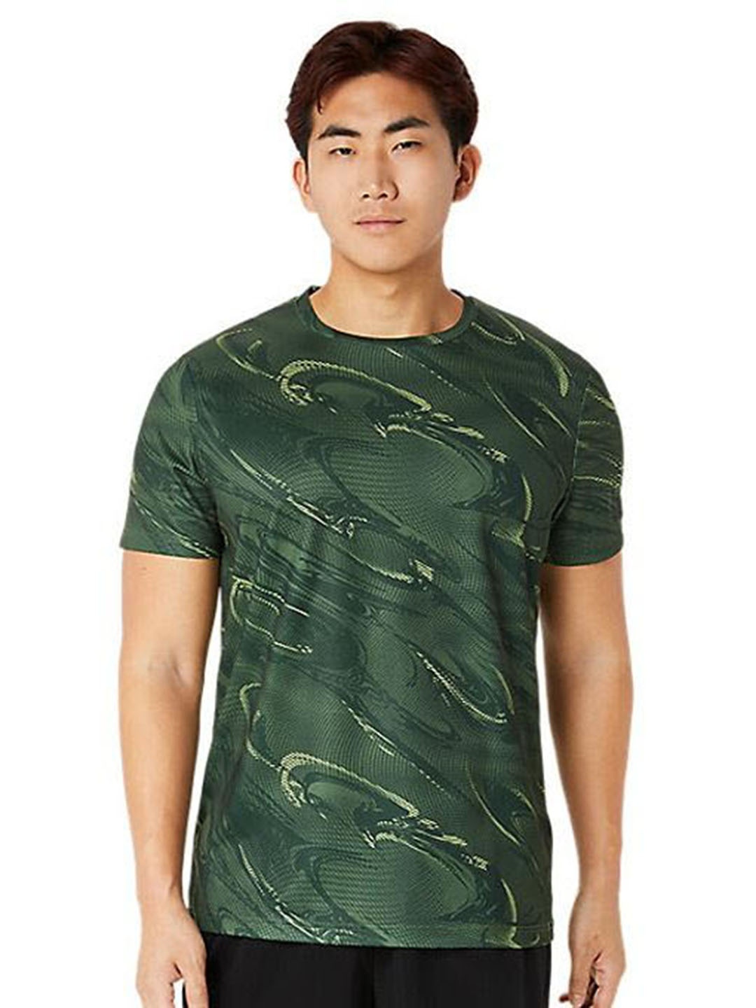 

ASICS Suminagashi Motif Printed Tshirts, Green