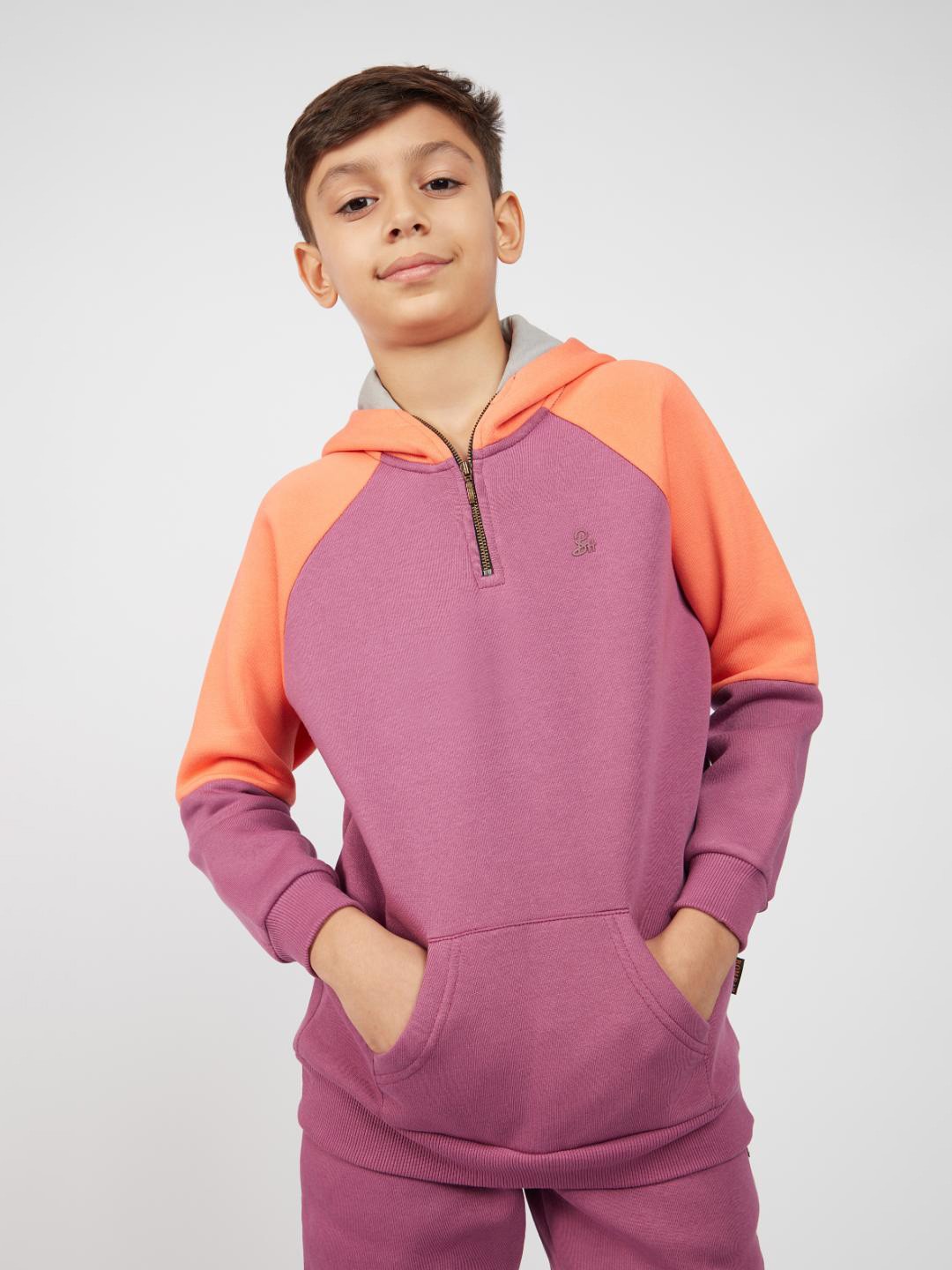 

Bombay High Boys Hooded Ribbed Cotton Sweatshirt, Orange
