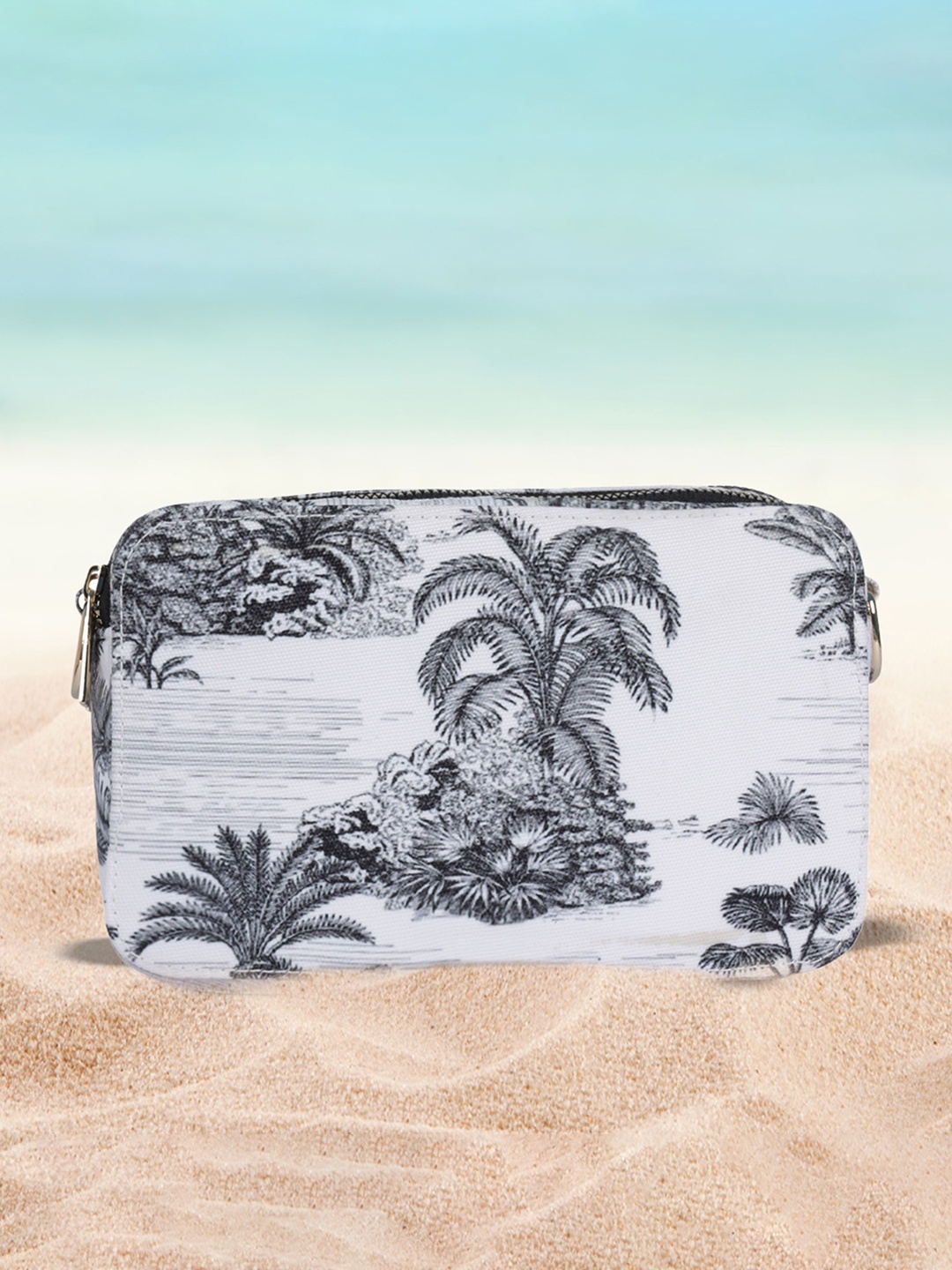 

MINI WESST Printed Structured Sling Bag, White
