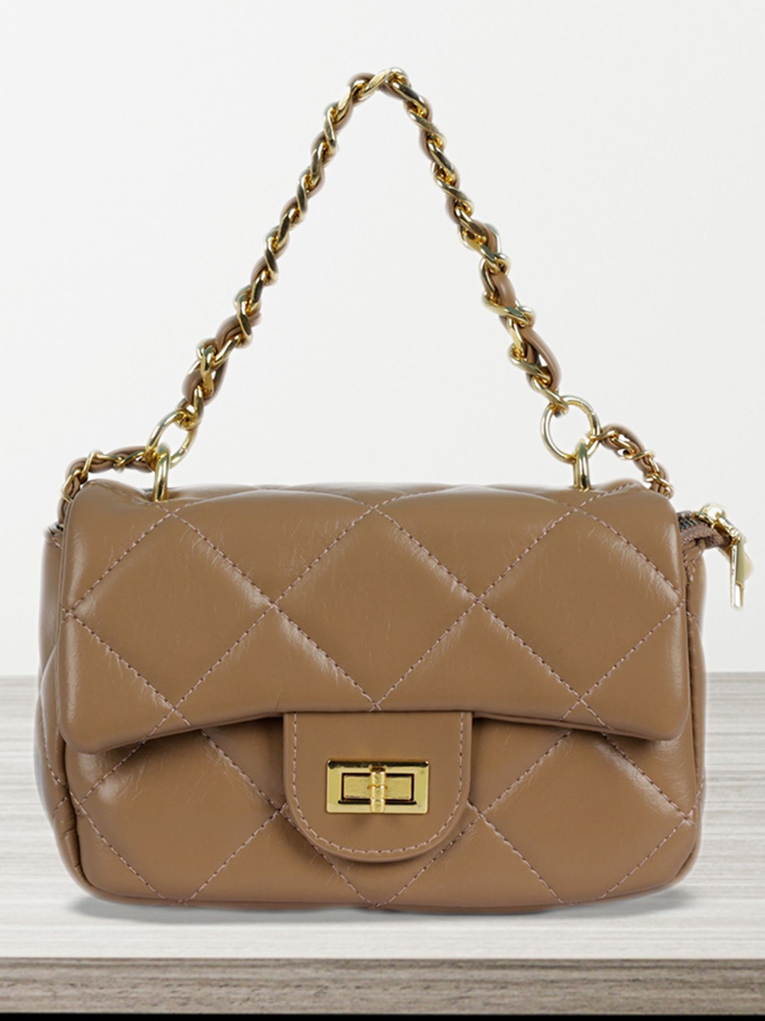 

MINI WESST Textured Structured Sling Bag, Beige