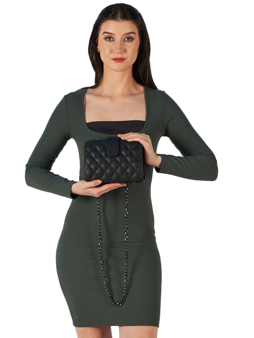 

MINI WESST Parisian Textured Structured Shoulder Bag, Black