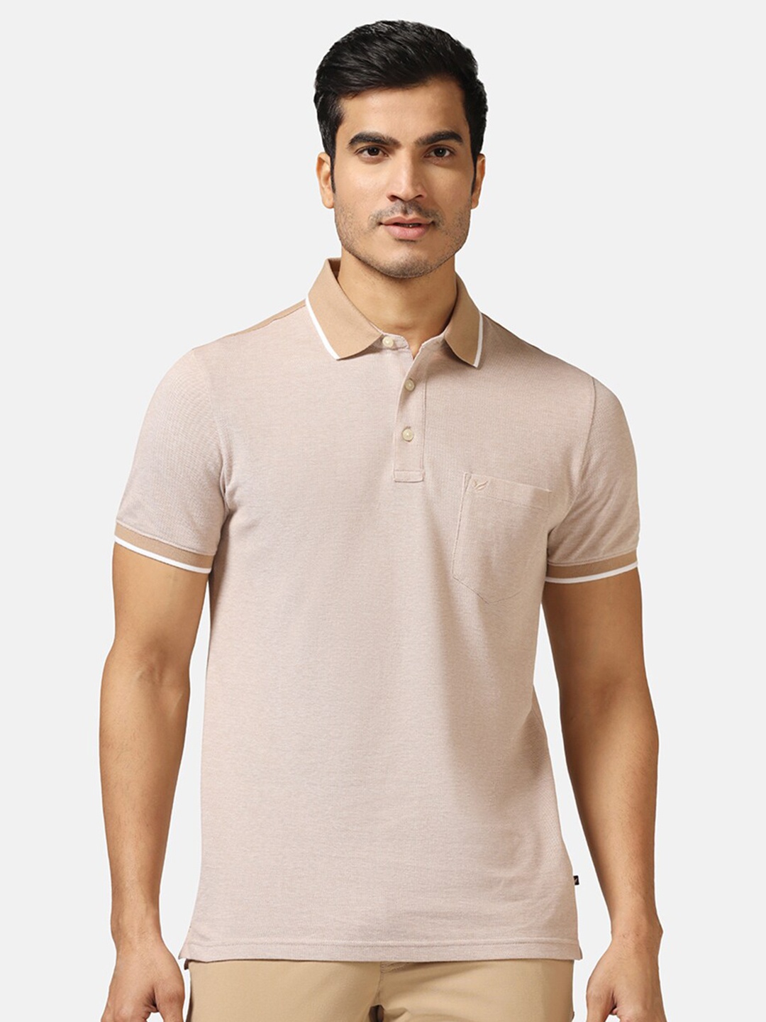 

Blackberrys Polo Collar Cotton Slim Fit T-shirt, Beige