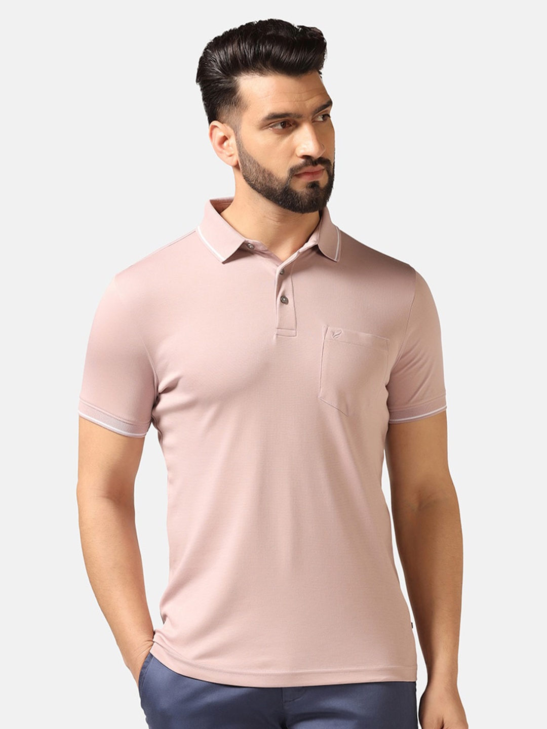 

Blackberrys Polo Collar Cotton Slim Fit T-shirt, Pink