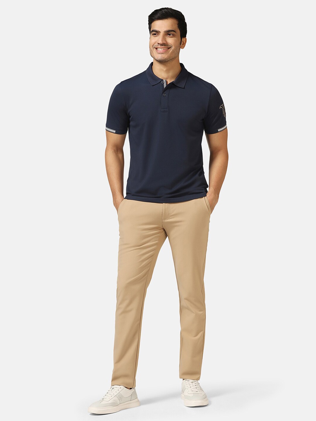 

Blackberrys Polo Collar Short Sleeves Cotton Slim Fit T-shirt, Navy blue