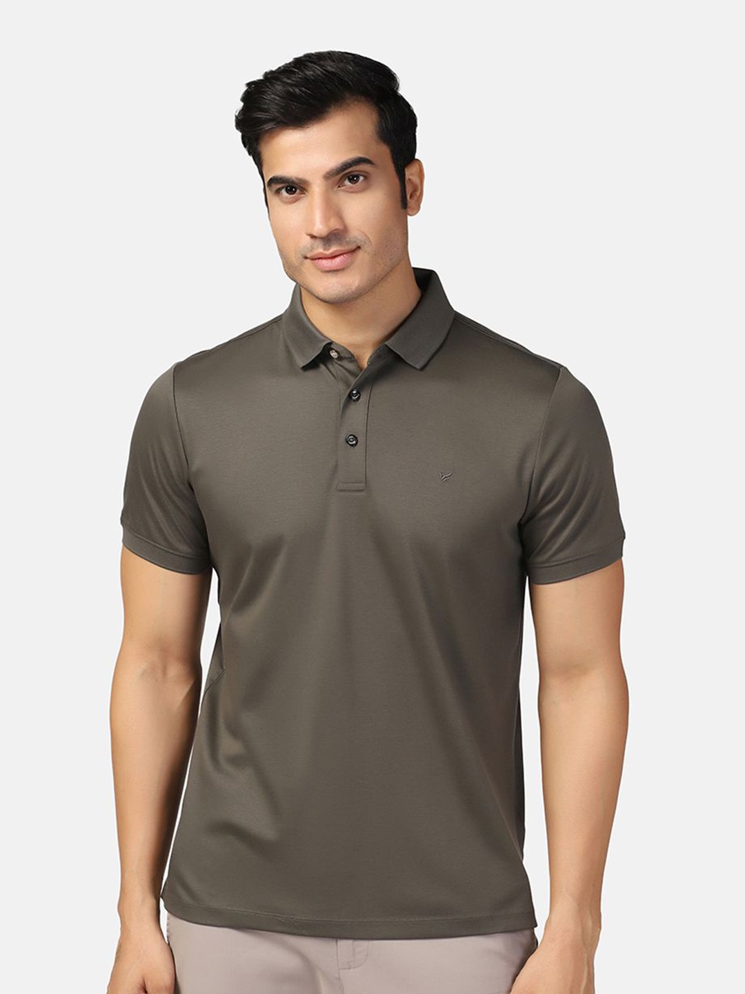 

Blackberrys Polo Collar Short Sleeves Cotton Slim Fit T-shirt, Olive