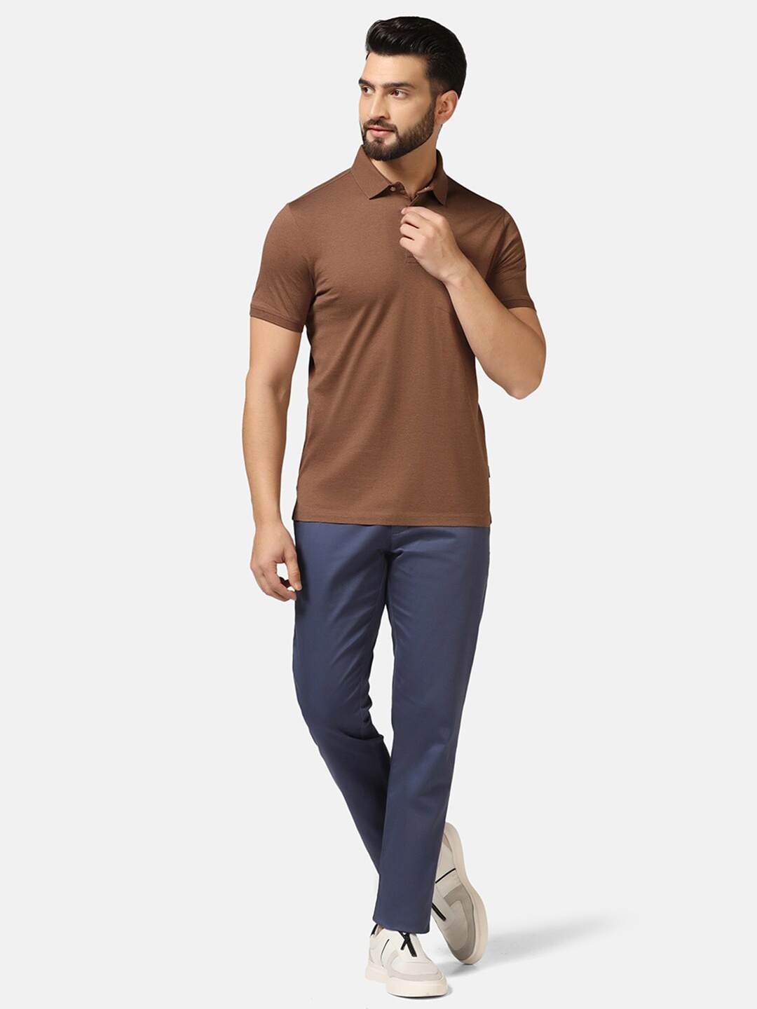 

Blackberrys Polo Collar Cotton Slim Fit T-shirt, Brown