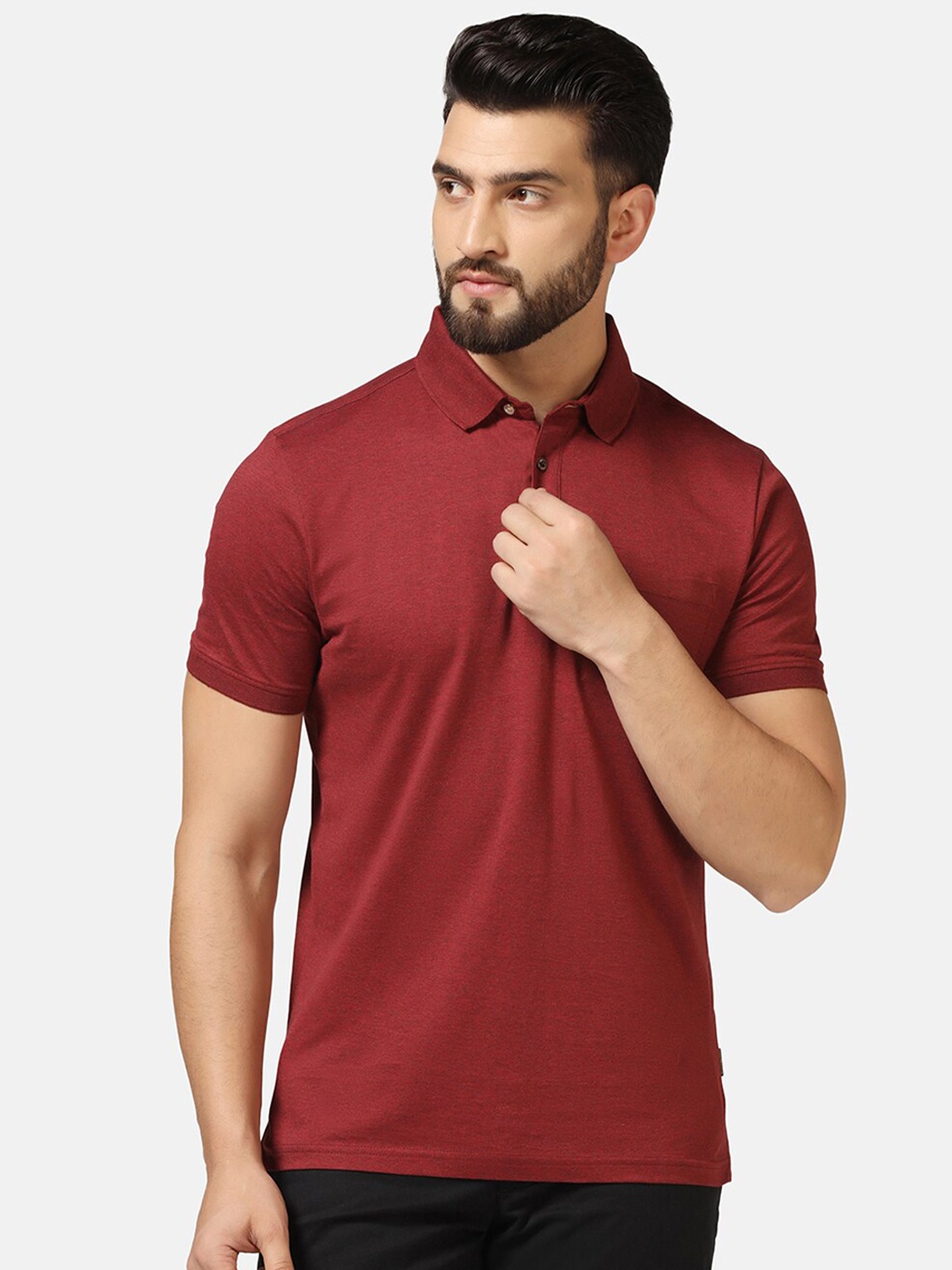 

Blackberrys Polo Collar Cotton Slim Fit T-shirt, Red