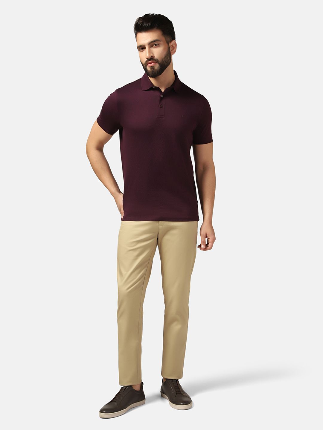

Blackberrys Polo Collar Cotton Slim Fit T-shirt, Purple