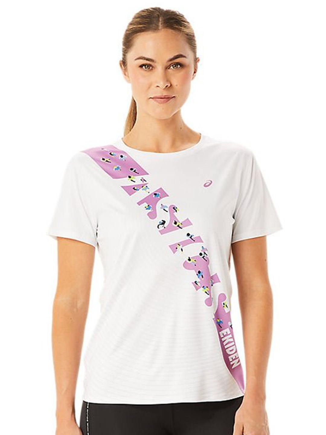 

ASICS Ekiden SS Top Printed Tshirts, White