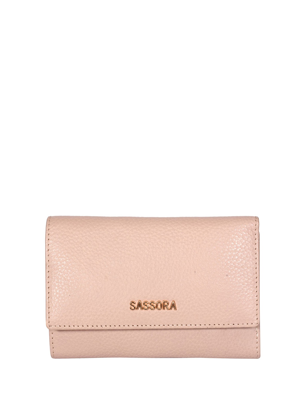 

Sassora Women Bow Detail Leather Three Fold Wallet, Pink