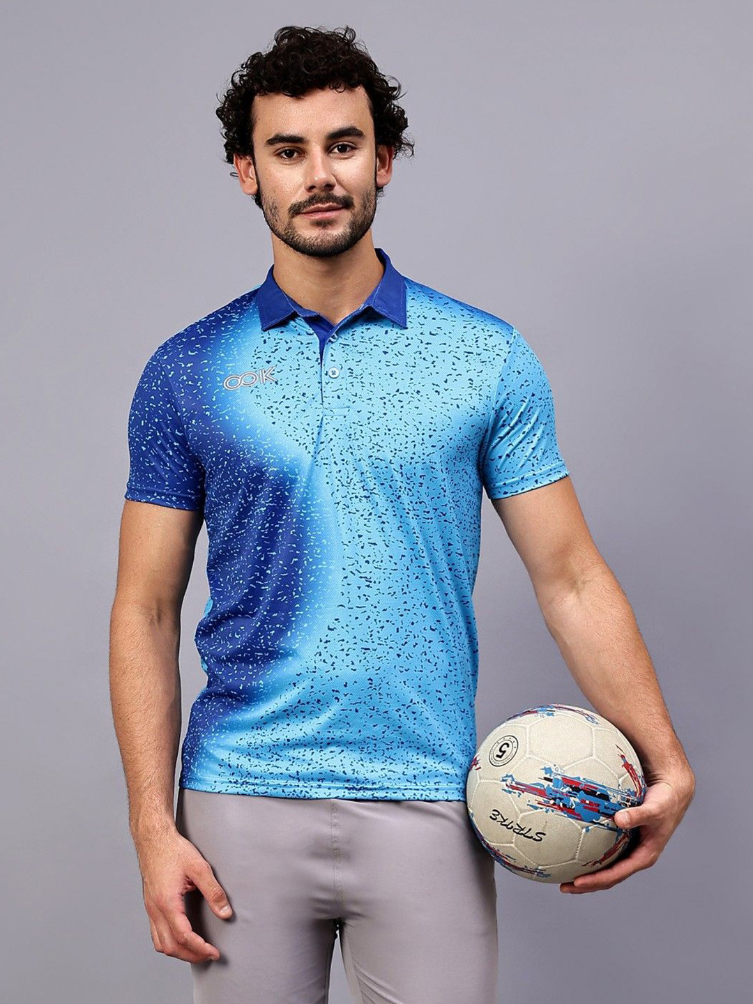 

Shiv Naresh Abstract Printed Polo Collar T-shirt, Blue
