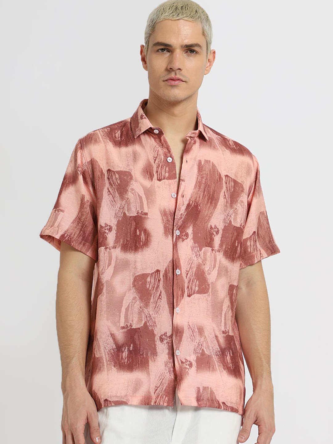 

Banana Club Classic Slim Fit Printed Casual Shirt, Pink