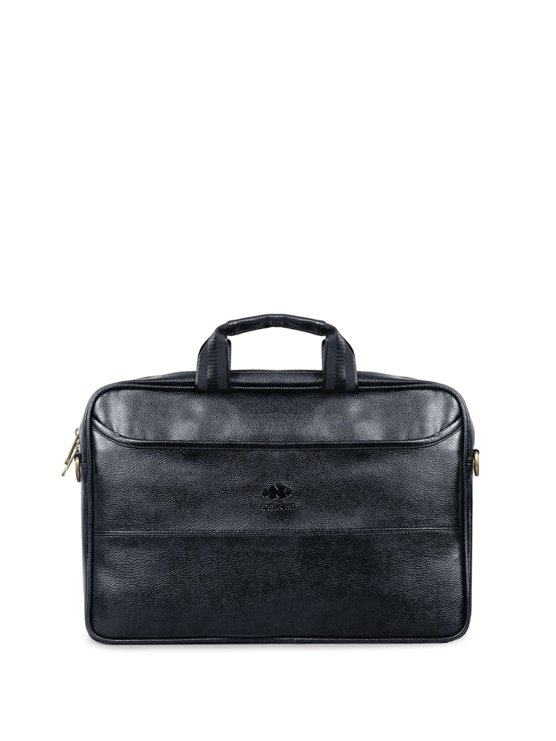 

THE CLOWNFISH Unisex Textured Leather Laptop Bag Up to 16 inch, Black