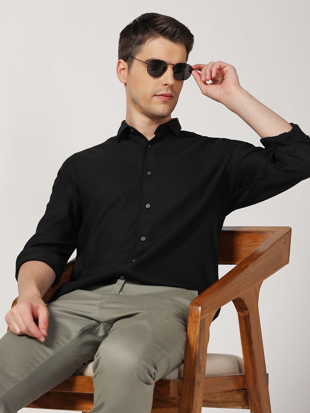 

Blackberrys Straight Slim Fit Casual Shirt, Black